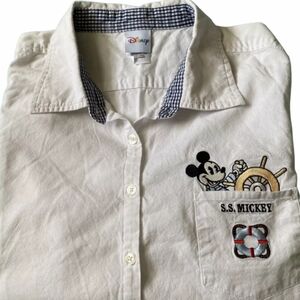 Disney White Button Down Shirt with Embroidered Design
